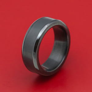 Elysium Black Diamond and Black Zirconium Ring or Wedding Band