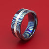 Kuro-Ti Twisted Titanium and Silver Heat-Treated Ring Custom Made Band