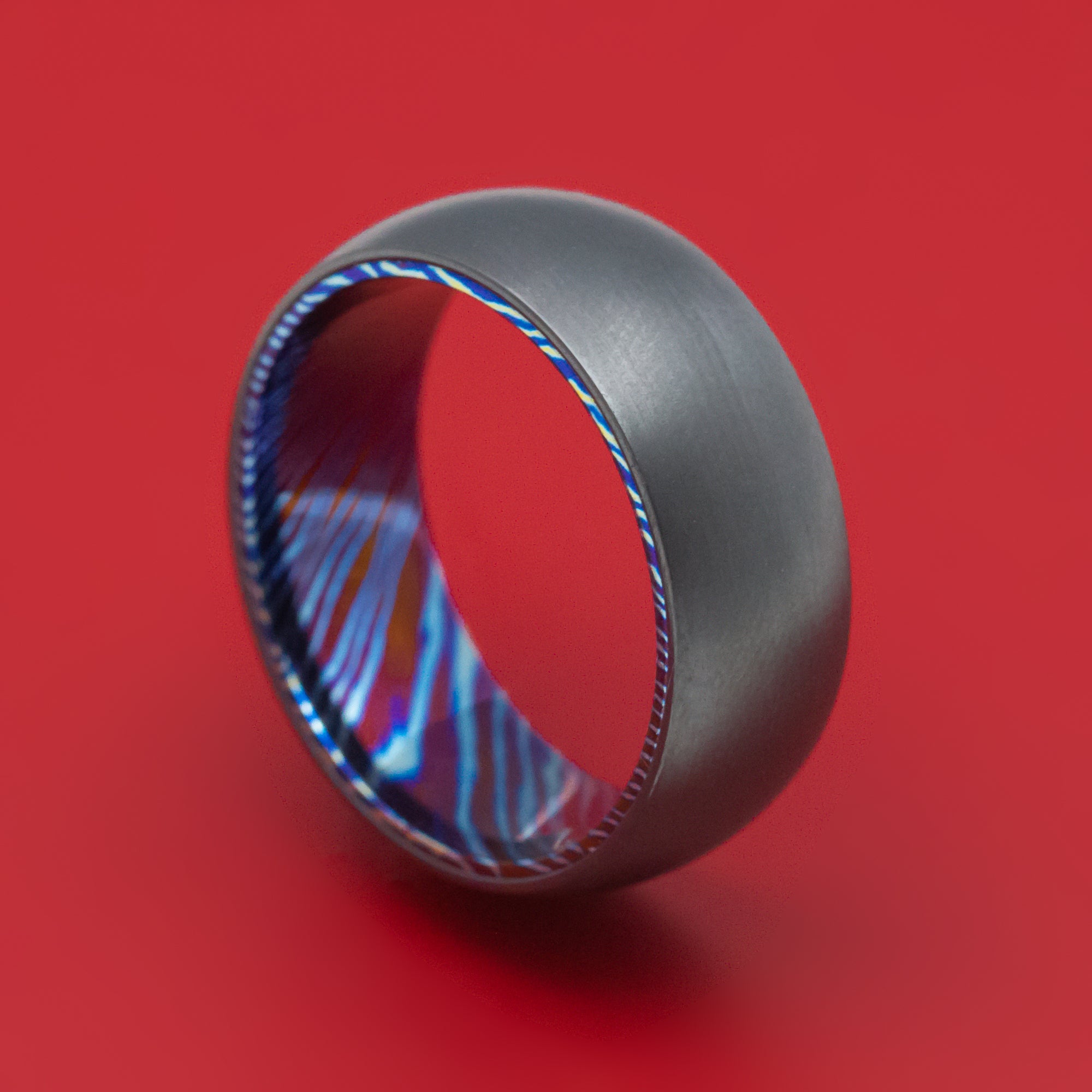 Black Zirconium and Kuro-Ti Titanium Damascus Heat-Treated