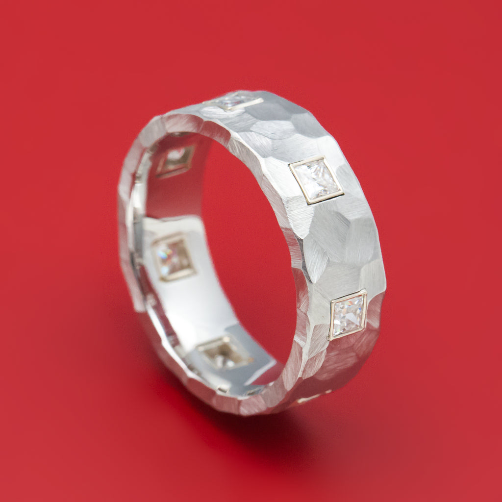 Cobalt Chrome and Moissanite Rock Hammer Ring Custom Made