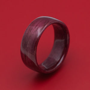 Solid Purple Heart Wood Ring Handmade Band