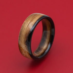 Solid Whiskey Barrel Wood Ring Handmade Band