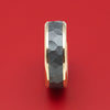14K Gold Ring with Black Zirconium Rock Finish Inlay Custom Made