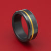Elysium Black Diamond And 24K Gold Ring Custom Made Band