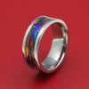 Titanium and Dichrolam Inlay Ring Custom Made Band
