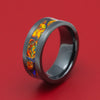 Black Zirconium and Dichrolam Inlay Ring Custom Made Band