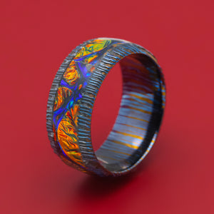 Kuro-Ti and Dichrolam Inlay Ring Custom Made Band