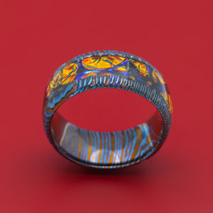Kuro-Ti and Dichrolam Inlay Ring Custom Made Band