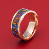 14K Gold and Dichrolam Inlay Ring Custom Made Band