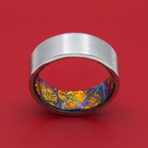 Titanium and Dichrolam Sleeve Ring Custom Made Band