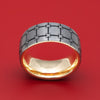Tantalum and Gold Sleeve Geometric Pattern Ring Custom Made Band