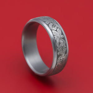 Tantalum Ring with Script Style Pattern
