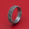 Tantalum Ring with Stone Wall Texture Design