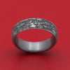 Tantalum Ring with Stone Wall Texture Design