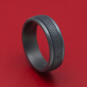 Darkened Tantalum Ring with Celtic Love Knot Design