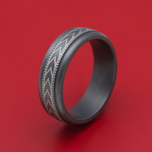 Darkened Tantalum Ring with Wheat Millgrain Design