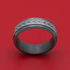 Darkened Tantalum Ring with Wheat Millgrain Design