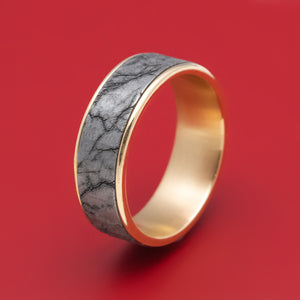 14K Gold and Tantalum Marble Texture Ring