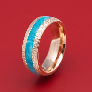 14K Gold and Juma Inlay Ring Custom Made Band