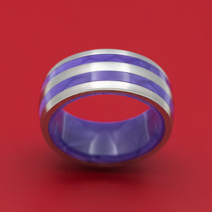 Titanium and Juma Sleeve and Inlay Ring Custom Made Band