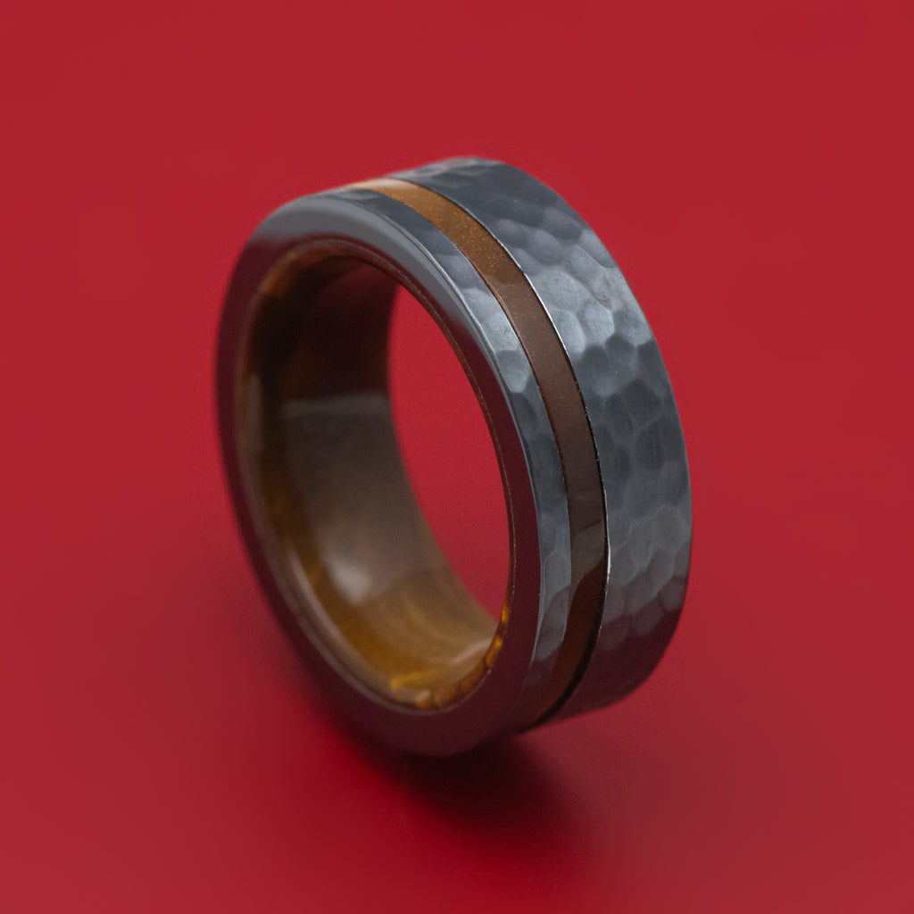 Black Zirconium and Juma Sleeve and Inlay Ring Custom Made Band