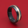 Black Zirconium and Juma Sleeve Ring with 14K Gold Inlay Custom Made Band