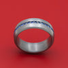 Tantalum Band With Satin Finish And Sapphires Custom Made Ring