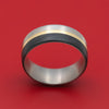 Titanium Carbon Fiber and 14K Gold Ring Custom Made Band