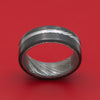 Kuro Damascus Steel and Carbon Fiber Ring Custom Made Band