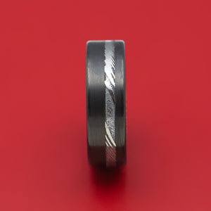 Kuro Damascus Steel and Carbon Fiber Ring Custom Made Band