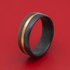 Carbon Fiber Ring with Wood and 14K Gold Inlay Custom Made Band