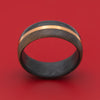 Carbon Fiber Ring with Wood and 14K Gold Inlay Custom Made Band