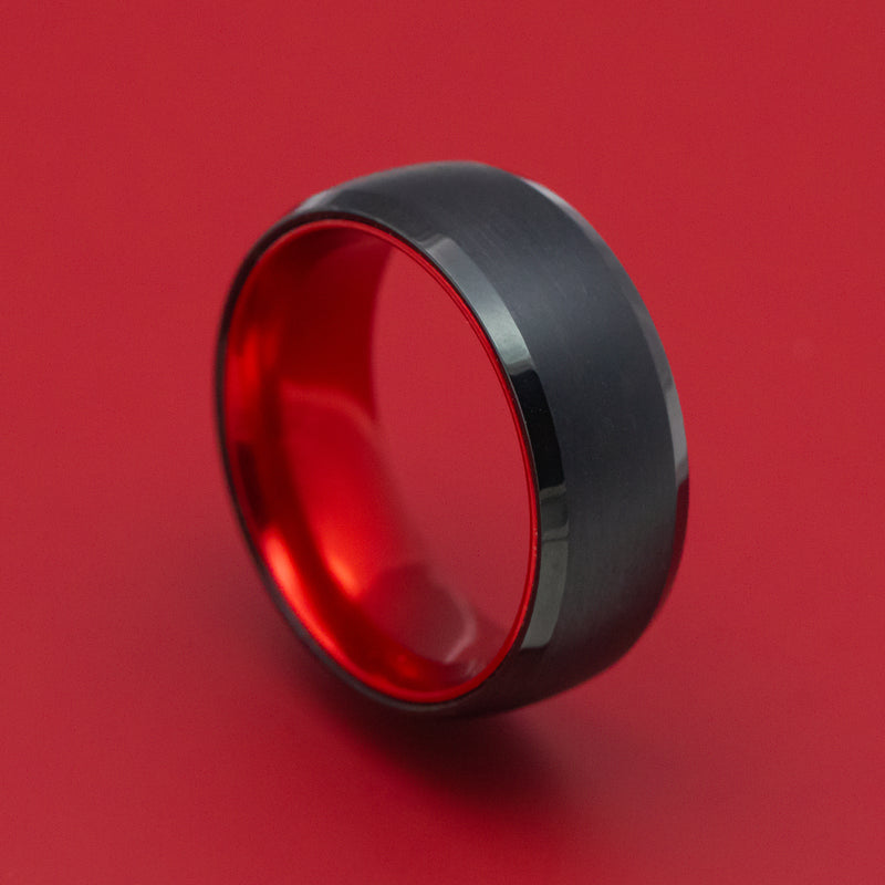 Tungsten and Anodized Sleeve Custom Made Ring