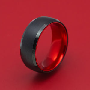 Tungsten and Anodized Sleeve Custom Made Ring