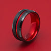 Tungsten and Anodized Sleeve and Inlay Custom Made Ring