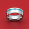 Tungsten Ring With Opal Inlay Custom Made