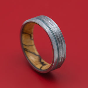 Tantalum and Cerakote Ring with Wood Sleeve Custom Made Band