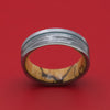 Tantalum and Cerakote Ring with Wood Sleeve Custom Made Band