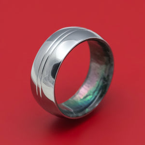Tantalum and Black Mother of Pearl Sleeve Ring Custom Made Band