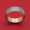 Tantalum Ring with Faux-Meteorite Pattern and 14K Gold Sleeve Mens Band