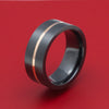 Black Zirconium Ring with Gold Inlay Custom Made Band