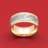 14K Gold Ring with Gibeon Meteorite Inlay Custom Made