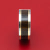 Cobalt Chrome Ring with 14K Gold and Hardwood Inlays Custom Made Band