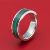 Cobalt Chrome Ring with Black Zirconium and Cerakote Inlays Custom Made Band