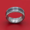 Tightweave Damascus Steel Ring with Black Zirconium and Cerakote Inlays Custom Made Band
