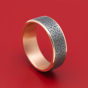14K Gold And Tantalum Celtic Knot Pattern Ring