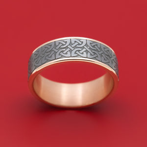 14K Gold And Tantalum Celtic Knot Pattern Ring