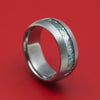 Tantalum Ring with Black Mother of Pearl Inlay Custom Made Band