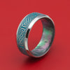 Tantalum Ring with Celtic Knot Cerakote Inlay and Black Mother of Pearl Sleeve Custom Made Band