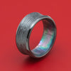Black Zirconium Ring with Black Mother of Pearl Sleeve Custom Made Band